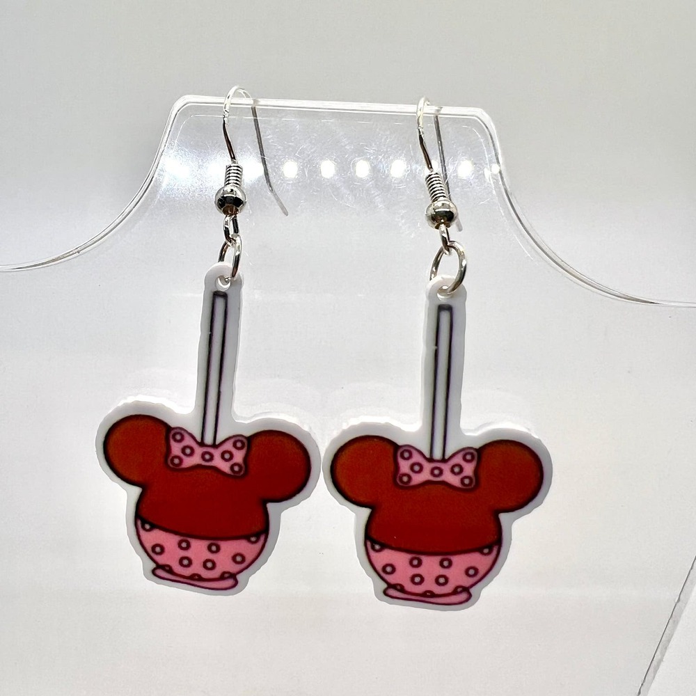 Minnie Caramel Apple Earrings - Halloween Earrings - Snack Earrings